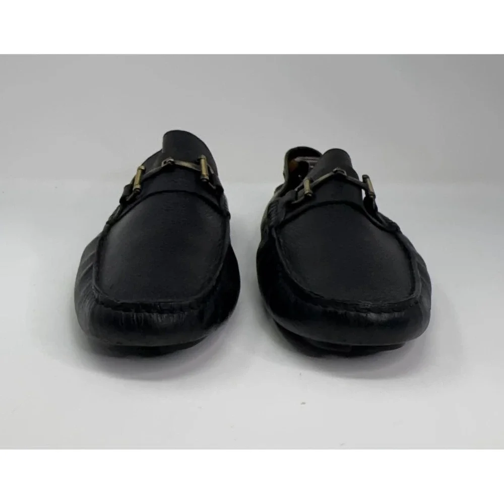Mercanti Fiorentini Horsebit Loafers Mens 10M Black Pebbled Leather Driving Shoe